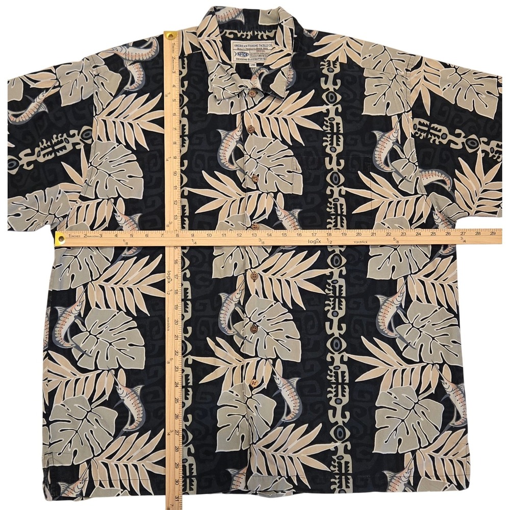 AFICO American Fishing Tackle Co. Hawaiian Tropical Shirt Mens 2X - Picture 2 of 4